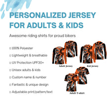 Load image into Gallery viewer, Dirt bike freestyle kid men women custom MX jersey UPF30+ orange Motocross gear racing shirt PDT300