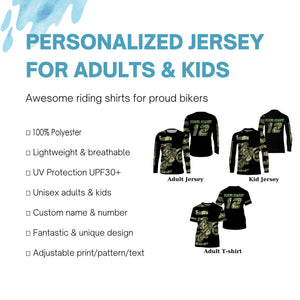 MX youth&adult offroad jersey camo dirt bike personalized motocross racing UPF30+ motorcycle shirt PDT159