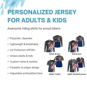 Camo American BMX cycling shirt Custom patriotic BMX racing jersey UPF30+ adult kid team racewear| SLC14