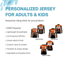 Load image into Gallery viewer, Custom dirt bike kid women men jersey UPF30+ extreme Motocross racing orange motorcycle shirt PDT320