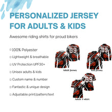 Load image into Gallery viewer, Custom extreme Motocross racing jersey adult&amp;kid UPF30+ biker Live To Ride off-road red MX shirt PDT241