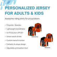 Load image into Gallery viewer, Orange Custom Motocross Jersey UPF30+ Adult&amp;Kid Dirt Bike Off-Road MX Brap Motorcycle Shirt| NMS853