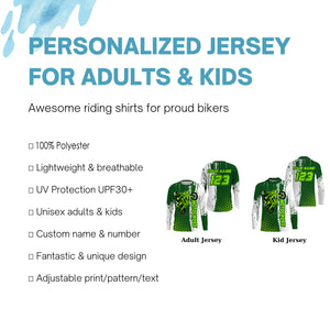 Custom Motocross Jersey Kid Men Women UPF30+ MX Racing Dirt Bike Off-Road Motorcycle Racewear NMS1270