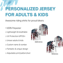 Load image into Gallery viewer, Patriotic Motocross Jersey UPF30+ Personalized American Flag MX Racing Motorcycle Extreme NMS1146