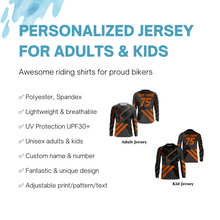 Load image into Gallery viewer, Orange custom motocross jersey UPF30+ adult&amp;kid Xtreme dirt bike off-road MX motorcycle| NMS854