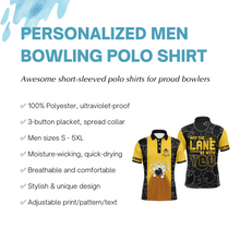 Load image into Gallery viewer, Personalized Men Polo Bowling Shirt, May The Lane Be with You Short Sleeves Bowlers Jersey NBP37
