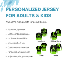 Load image into Gallery viewer, MX Racing Jersey Personalized Motocross UPF30+ Adult&amp;Kid Green Dirt Bike Riders Off-road Motorcycle| NMS676