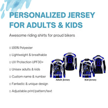 Load image into Gallery viewer, Personalized Blue Motocross Jersey UPF30+ Brap Dirt Bike MX Racing Off-Road Long Sleeves NMS1240