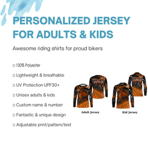 Personalized Motocross Jersey UPF30+ Kid Adult Extreme MX Racing Off-road Dirt Bike Shirt NMS1200