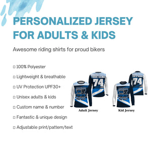 Funny Motocross Jersey Personalized UV Protective Dirt Bike MX Racing Long Sleeves Kid Adult NMS1161