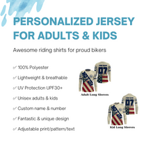 Load image into Gallery viewer, Patriotic Custom MotoX Motocross Jersey UPF30+ Kid&amp;Adult Dirt Bike Racing Off-road US Flag NMS1149