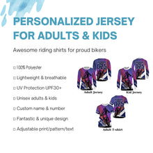 Load image into Gallery viewer, Custom Motocross Kid Men Women Jersey UPF30+ Pink Dirt Bike Racing Shirt MX Off-Road Long Sleeve PDT377