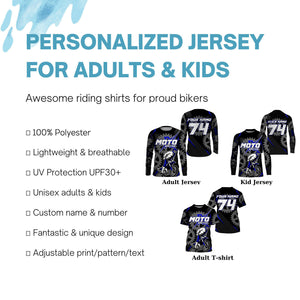 Dirt bike jersey for kid&adult custom name&number UPF30+ motocross racing offroad motorcycle shirt PDT150