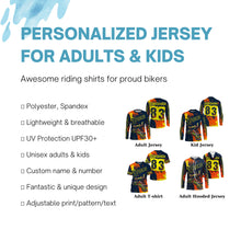 Load image into Gallery viewer, Personalized jersey adult kid yellow dirt bike shirt UV protective MX xtreme motorcycle PDT19