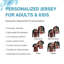 Load image into Gallery viewer, Personalized Motocross Jersey Patriotic Dirt Bike Racing UPF30+ Adult&amp;Kid American MX Motorcycle Jersey| NMS722