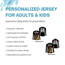 Load image into Gallery viewer, Custom Motocross jersey kid&amp;adult UV protective Iron and Wheels dirt bike MX racing off-road| NMS903