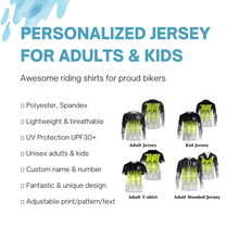 Load image into Gallery viewer, Personalized Motocross Jersey UPF30+ MX Racing Off-Road Adult&amp;Kid Riders Dirt Bike Jersey - Yellow| NMS751