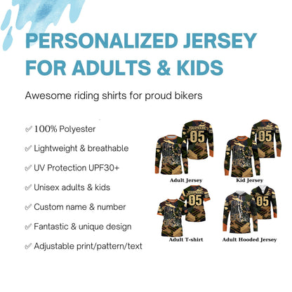Love live ride Camo MTB downhill jersey UPF30+ adult kid mountain bike shirt Cycling clothes| SLC235