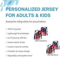 Load image into Gallery viewer, Patriotic Motocross Jersey UPF30+ Dirt More Ride More Custom Dirt Bike Racing American Flag Shirt NMS1276