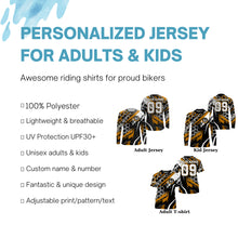 Load image into Gallery viewer, Custom extreme Motocross racing jersey adult&amp;kid UPF30+ biker Live To Ride off-road orange MX shirt PDT240