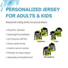 Load image into Gallery viewer, Personalized Dirt Bike Jersey UPF30+ Anti UV, Camo Motocross Racing Motorcycle Off-road Youth Riders| NMS452