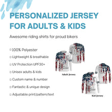 Load image into Gallery viewer, Patriotic Motocross Jersey UPF30+ Custom American Flag Brap MX Racing Motorcycle Shirt NMS1233