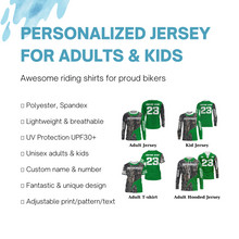 Load image into Gallery viewer, Green Camo Motocross Jersey UPF30+ Personalized MX Racing Off-Road Adult&amp;Kid Dirt Bike Jersey| NMS747