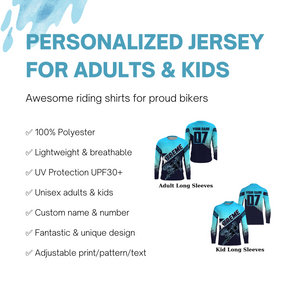 Xtreme MX Racing Jersey Custom Motocross UPF30+ Adult&Kid Blue Dirt Bike Off-road Motorcycle NMS1257