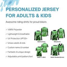 Load image into Gallery viewer, MTB life Personalized adult kid MTB jersey UPF30+ Green mountain bike gear Cycling downhill shirt| SLC226