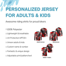 Load image into Gallery viewer, MotoX riding jersey extreme kid&amp;adult UPF30+ personalized Motocross off-road long sleeves shirt PDT251