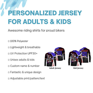 American Flag Motocross Jersey Personalized UPF30+ Dirt Bike MX Racing Off-road Motorcycle NMS1152