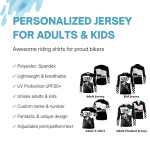 Custom Black MTB jersey Adult kid mountain bike shirts UPF30+ cycling bicycle offroad racewear| SLC46