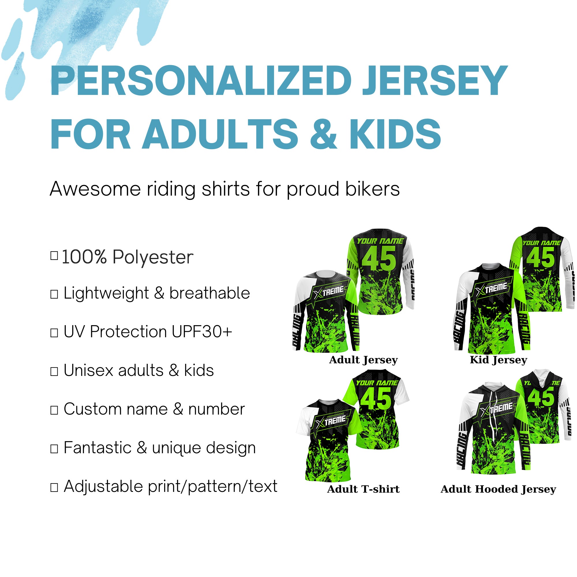 : Personalized Extreme Dirt Bike Riding Jersey Custom