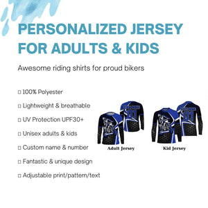 Adult&Kid Custom Motocross Jersey UPF30+ Dirt Bike MX Racing Off-road Motorcycle Shirt NMS1151