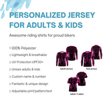 Load image into Gallery viewer, Custom MX jersey kid adult UPF30+ pink dirt bike off-road extreme motogirl long sleeves shirt PDT258