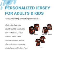 Load image into Gallery viewer, Personalized Motocross Jersey UPF30+, Motorcycle Red Dirt Bike Racing Shirt Off-Road Riders Racewear| NMS739