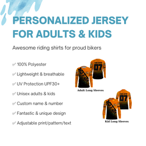 Personalized MotoX Motocross Jersey UPF30+ Kid Adult Dirt Bike Racing Off-road Motorcycle Shirt NMS1118