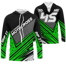 Load image into Gallery viewer, Personalized Motocross Racing Jersey UPF30+ Adults &amp; Kid Star Green Dirt Bike MX Motorcycle Off-road| NMS683