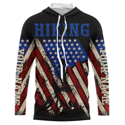 American Mountain Hiking Jersey, Hiker Custom Patriotic Shirt for Men, Men Hiking Shirt| SP120