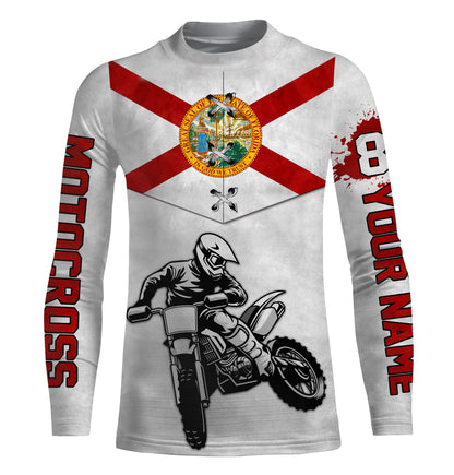 Florida Motocross Jersey Custom Name Youth Mens Womens FL Dirt Bike Off Road MotoX Motorcycle Racing| NMS824