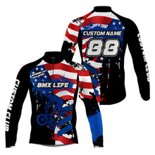 Load image into Gallery viewer, Custom American BMX cycling jersey Cycle gear with 3 pockets Anti-UV Patriotic BMX life shirt| SLC74