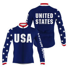 Load image into Gallery viewer, USA men women Cycling jersey UPF50+ American bike shirt with 3-rear pockets Full zip bicycle gear| SLC179