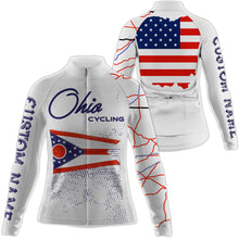 Load image into Gallery viewer, Ohio cycling jersey for Men Women UPF50+ custom Ohio bike shirts with 3-rear pockets &amp; full zipper| SLC177