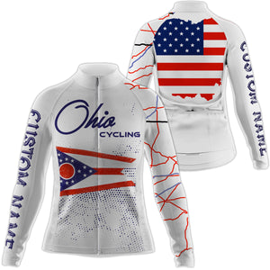 Ohio cycling jersey for Men Women UPF50+ custom Ohio bike shirts with 3-rear pockets & full zipper| SLC177