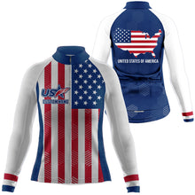 Load image into Gallery viewer, Men/Women American cycling jersey with 3 pockets UPF50+ USA bike shirt full zip MTB BMX gear| SLC160