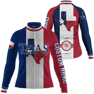 Texas Women's cycling jersey UPF50+ bike shirt with full zip 3-rear pockets MTB BMX cycle gear| SLC143