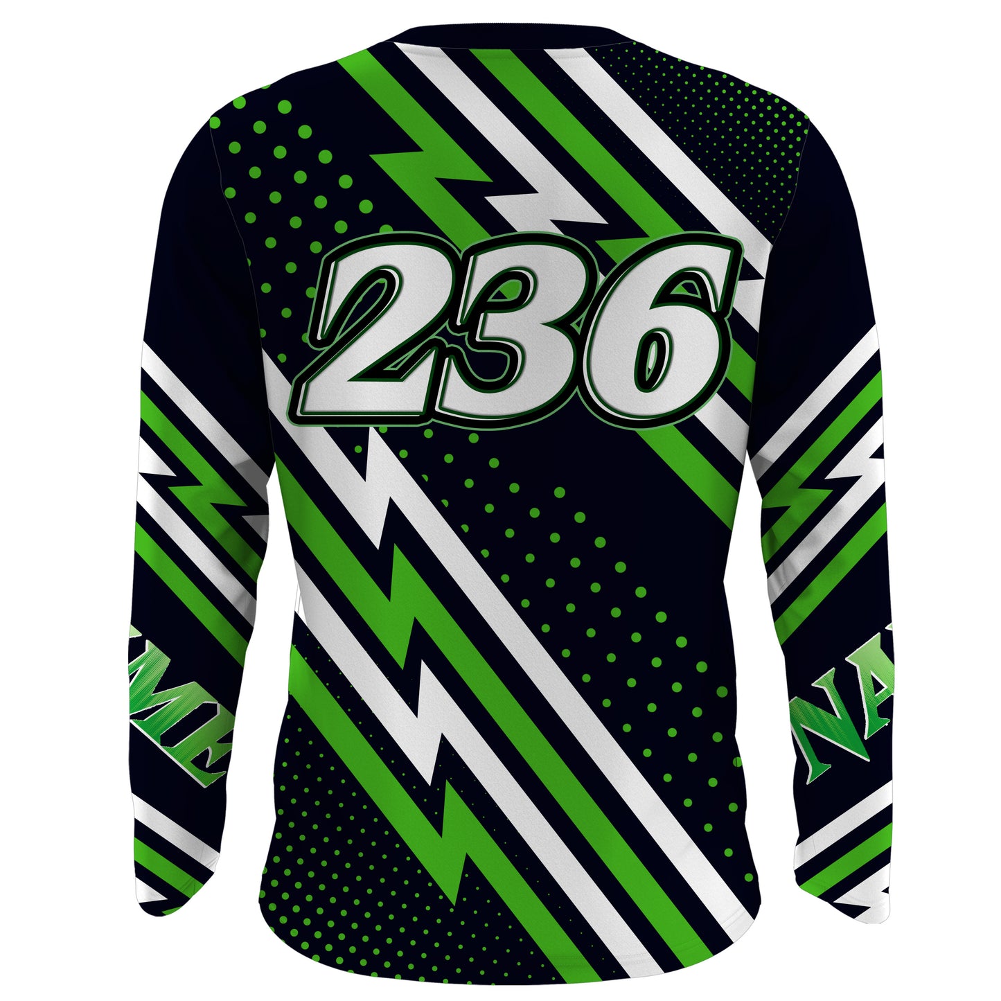 MTB Jersey, Custom Green Downhill Mountain Bike Racing Shirt, Cycling Shirt UV Protection UPF 30+| JTS495