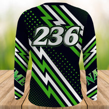 Load image into Gallery viewer, MTB Jersey, Custom Green Downhill Mountain Bike Racing Shirt, Cycling Shirt UV Protection UPF 30+| JTS495