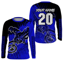 Load image into Gallery viewer, Motocross for kid men women jersey custom UPF30+ off-road dirt bike blue racing shirt motorcycle PDT321