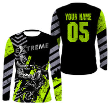 Load image into Gallery viewer, Personalized green MX jersey UPF30+ xtreme kid&amp;adult motocross dirt bike racing motorcycle shirt PDT220